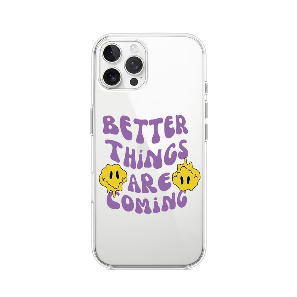 Etui do iPhone 12 Pro przeźroczyste, silikonowe Flexi, Better Things Are Coming
