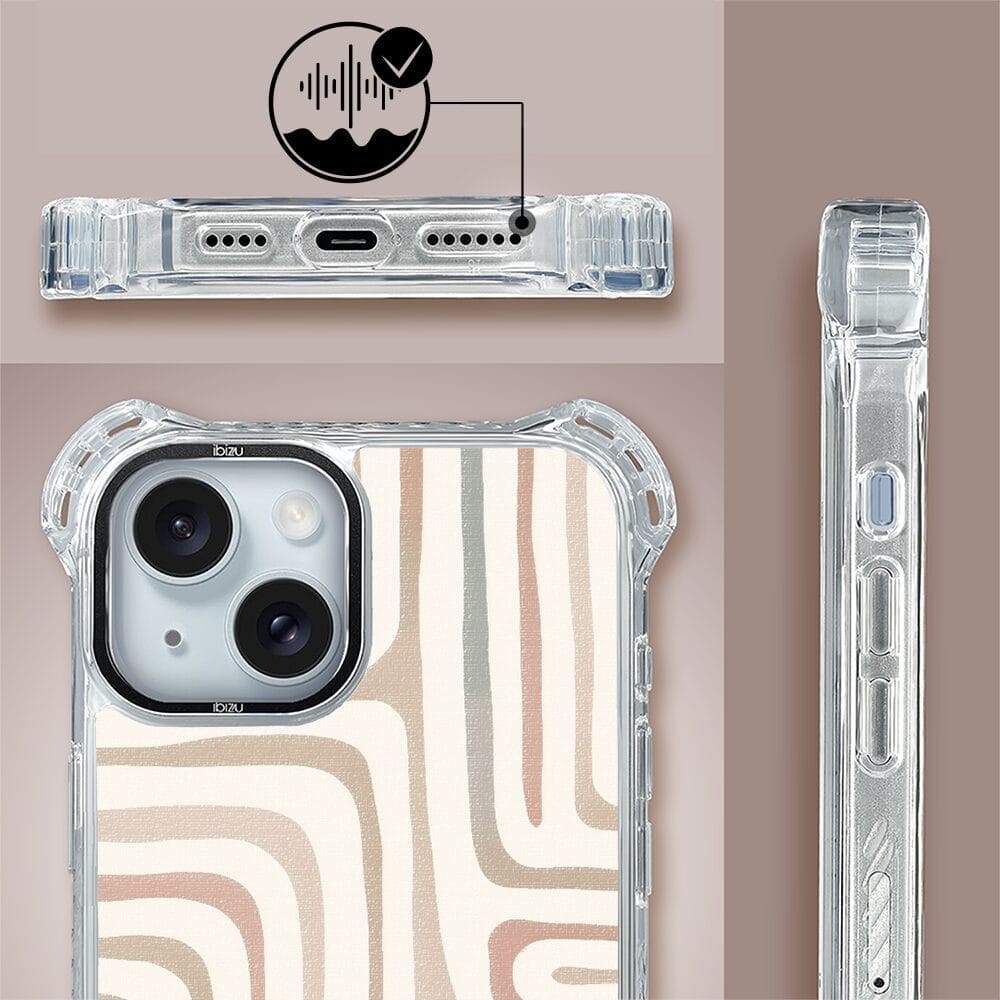 Etui do iPhone 15 Plus IBIZU DropGuard Ultra z MagSafe, Boho, Piaskowy labirynt - obrazek 6