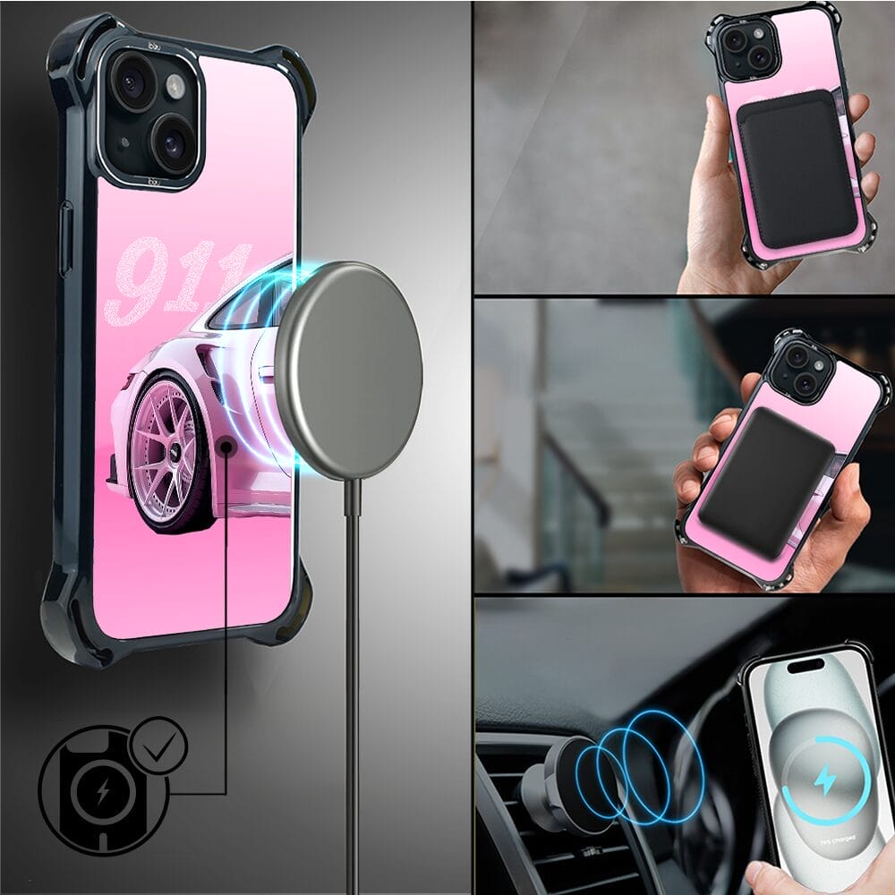 Etui do iPhone 15 IBIZU DropGuard Ultra z MagSafe, TechDrive, 911 różowe - obrazek 8