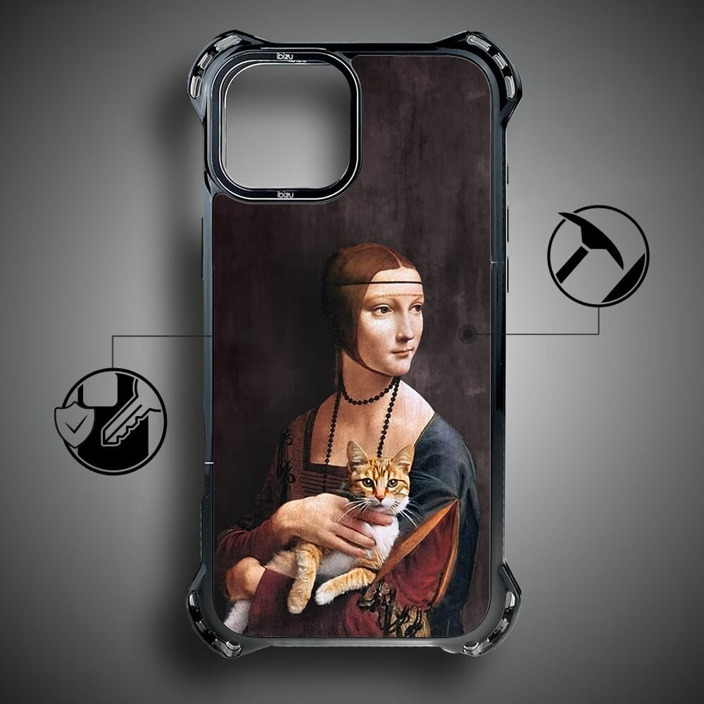 Etui iPhone 15 IBIZU DropGuard Ultra z MagSafe, Leonardo Da Vinci, dama z kotem - obrazek 7