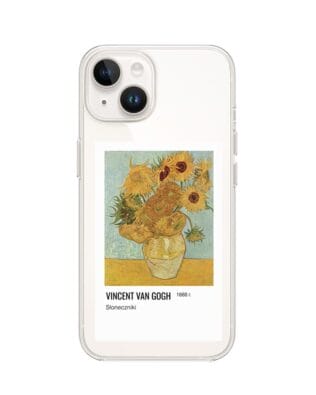 Etui do iPhone 13 Mini przeźroczyste, silikonowe Flexi, słoneczniki Van Gogh