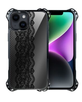 Etui do iPhone 14 IBIZU DropGuard Ultra z MagSafe, Midnight, Ornamentowa koronka