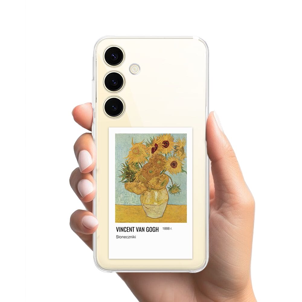 Etui do Samsung Galaxy S24 przeźroczyste, silikonowe Flexi, słoneczniki Van Gogh - obrazek 2