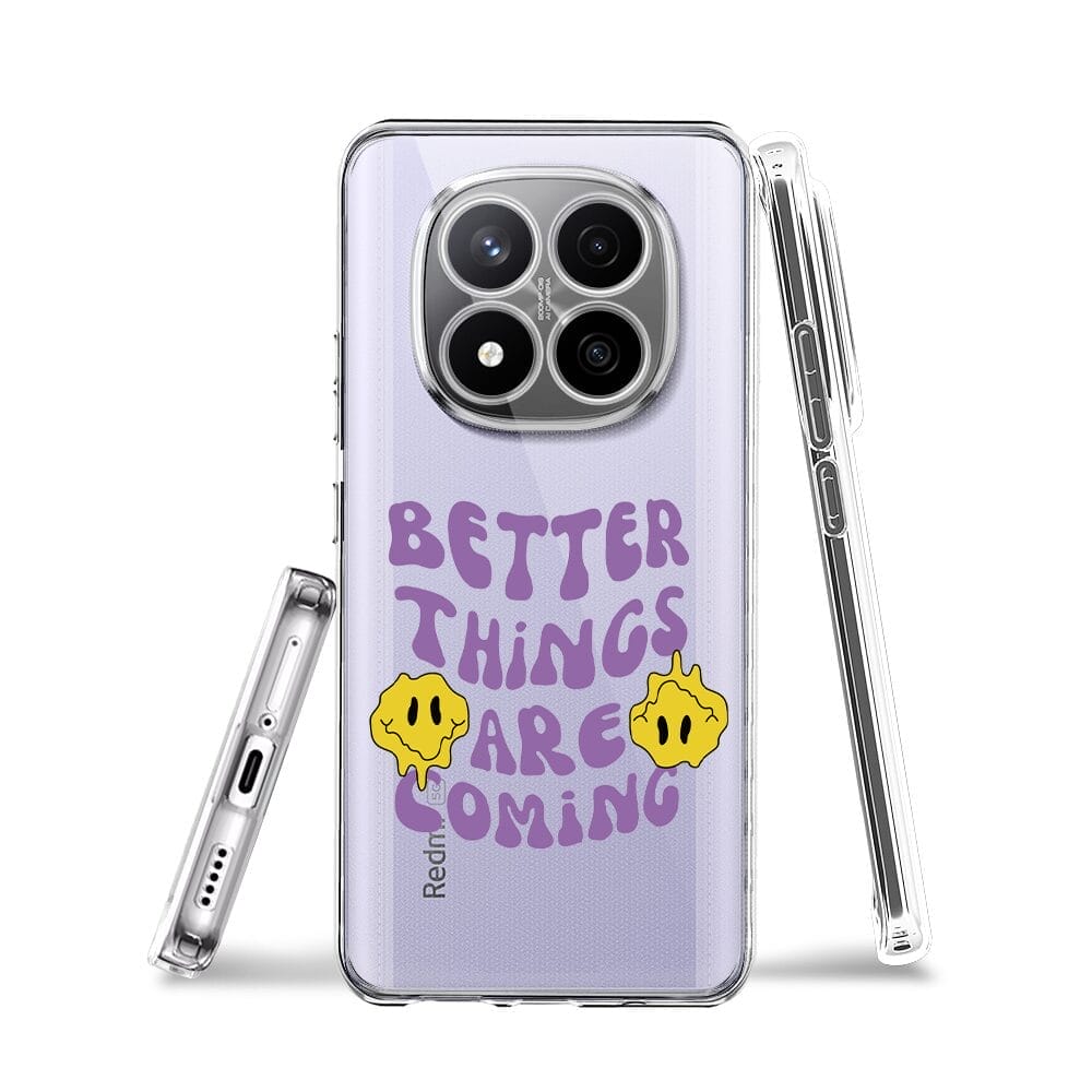 Etui do Xiaomi Redmi Note 14 Pro 4G przeźroczyste, silikonowe Flexi, Better Things Are Coming - obrazek 3