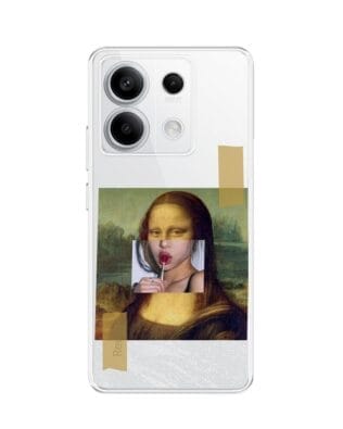 Etui do Xiaomi Redmi Note 13 Pro 5G przeźroczyste, silikonowe Flexi, Mona Lisa z lizakiem