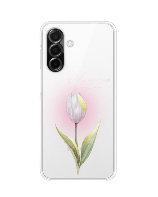 Etui do Samsung Galaxy A26 5G przeźroczyste, silikonowe Flexi, kwiaty, tulipan