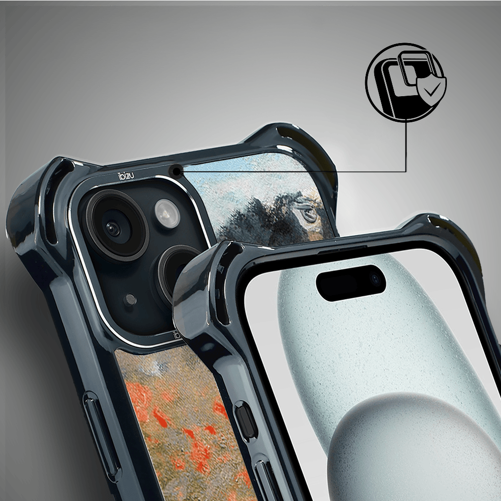 Etui do iPhone 15 Plus IBIZU DropGuard Ultra z MagSafe, Claude Monet, pole maków - obrazek 3