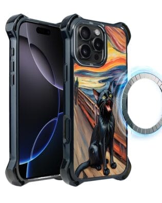 Etui do iPhone 16 Pro IBIZU DropGuard Ultra z MagSafe, Edvard Munch, krzyk kota