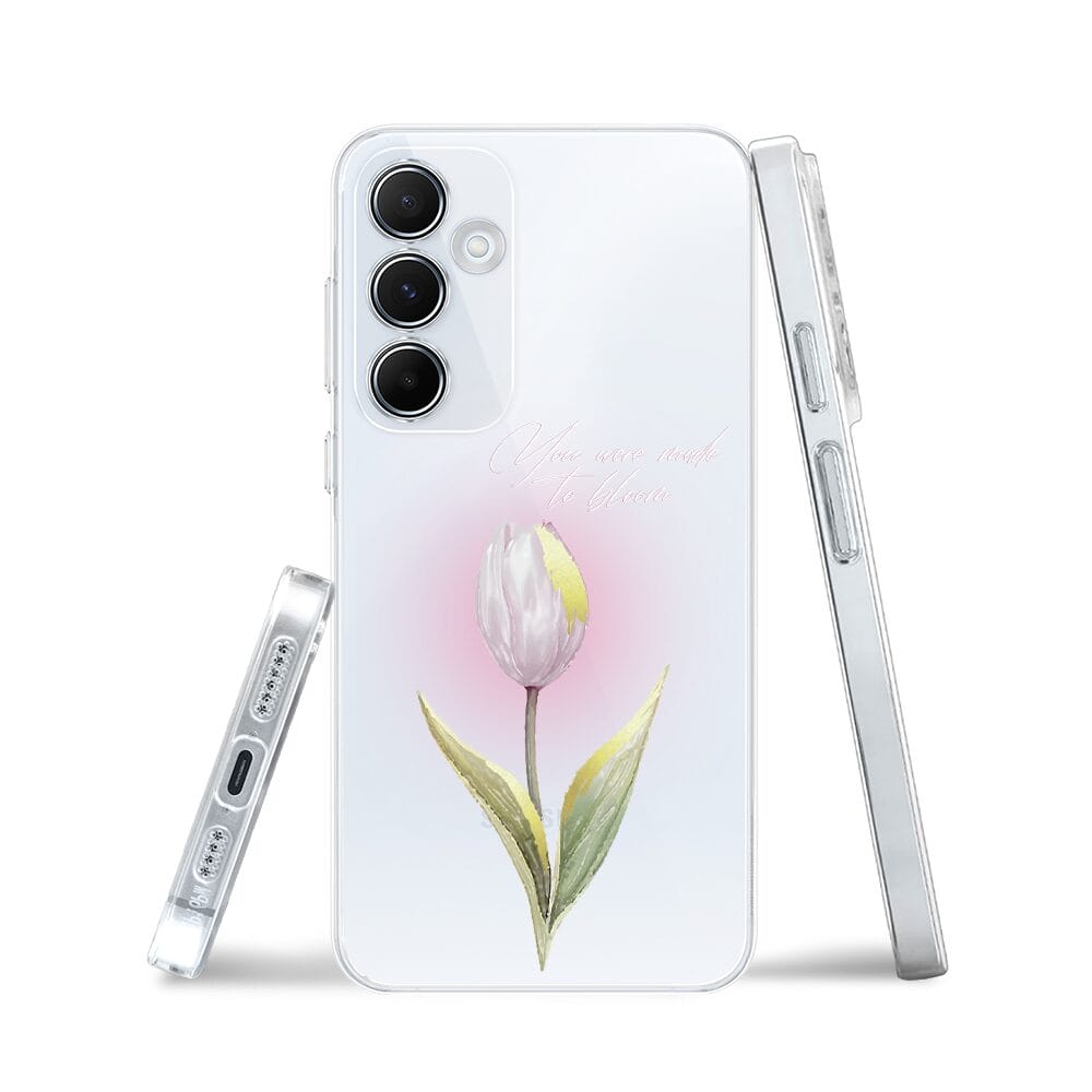Etui do Samsung Galaxy A55 5G przeźroczyste, silikonowe Flexi, kwiaty, tulipan - obrazek 3