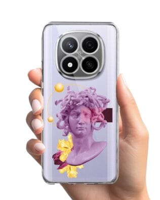 Etui do Xiaomi Redmi Note 14 Pro 4G przeźroczyste, silikonowe Flexi, antyczna figura, meduza