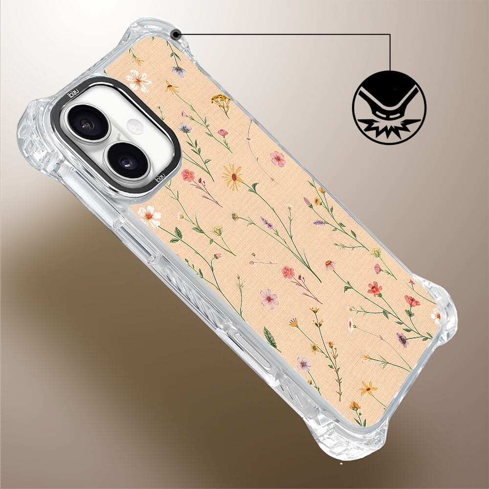 Etui iPhone 16 Plus IBIZU DropGuard Ultra z MagSafe, Pastel Bloom, Koralowa łąka - obrazek 4