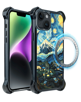 Etui iPhone 14 IBIZU DropGuard Ultra z MagSafe, Van Gogh, gwieździsta noc