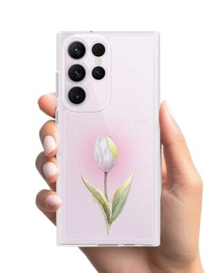 Etui do Samsung Galaxy S23 Ultra przeźroczyste, silikonowe Flexi, kwiaty, tulipan