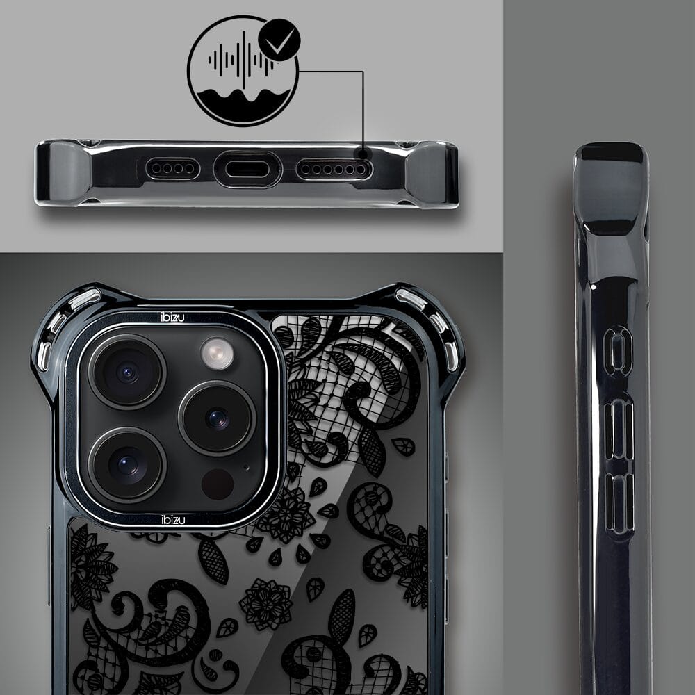 Etui do iPhone 14 Pro IBIZU DropGuard Ultra z MagSafe, Midnight, Koronkowa czerń - obrazek 6