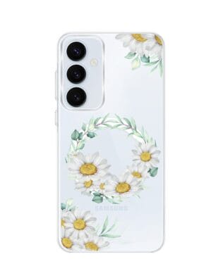 Etui do Samsung Galaxy A35 5G z MagSafe przeźroczyste, silikonowe Flexi, wianek stokrotek