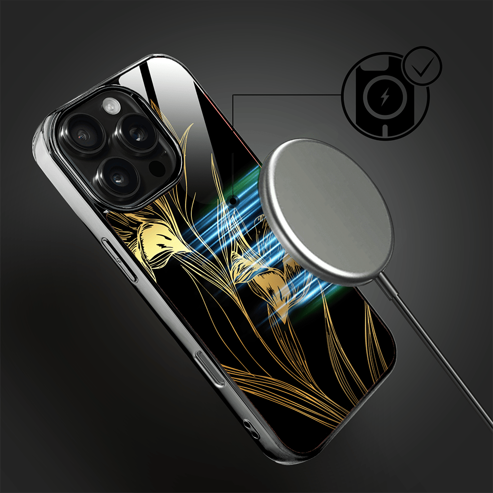 Etui do iPhone 16 Pro Max IBIZU Elite Glass z MagSafe Golden Midnight, Królewskie irysy, czarne - obrazek 7