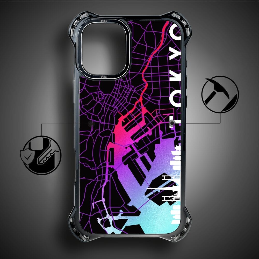 Etui do iPhone 16 IBIZU DropGuard Ultra z MagSafe, mapy świata, Tokyo - obrazek 7