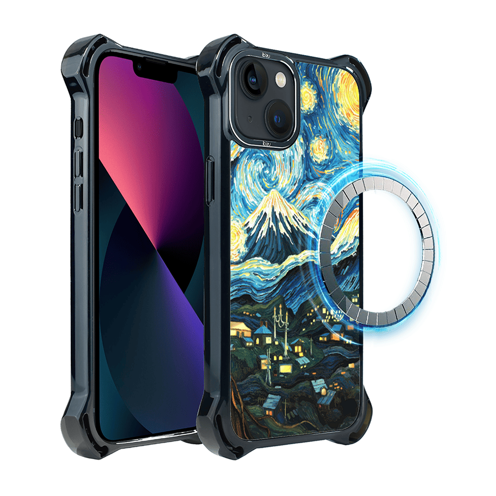 Etui iPhone 13 IBIZU DropGuard Ultra z MagSafe, Van Gogh, gwieździsta noc