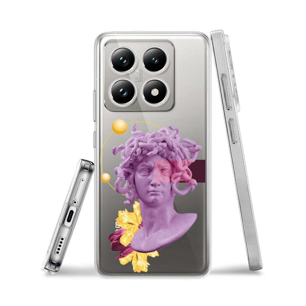 Etui do Xiaomi 14T Pro przeźroczyste, silikonowe Flexi, antyczna figura, meduza - obrazek 3