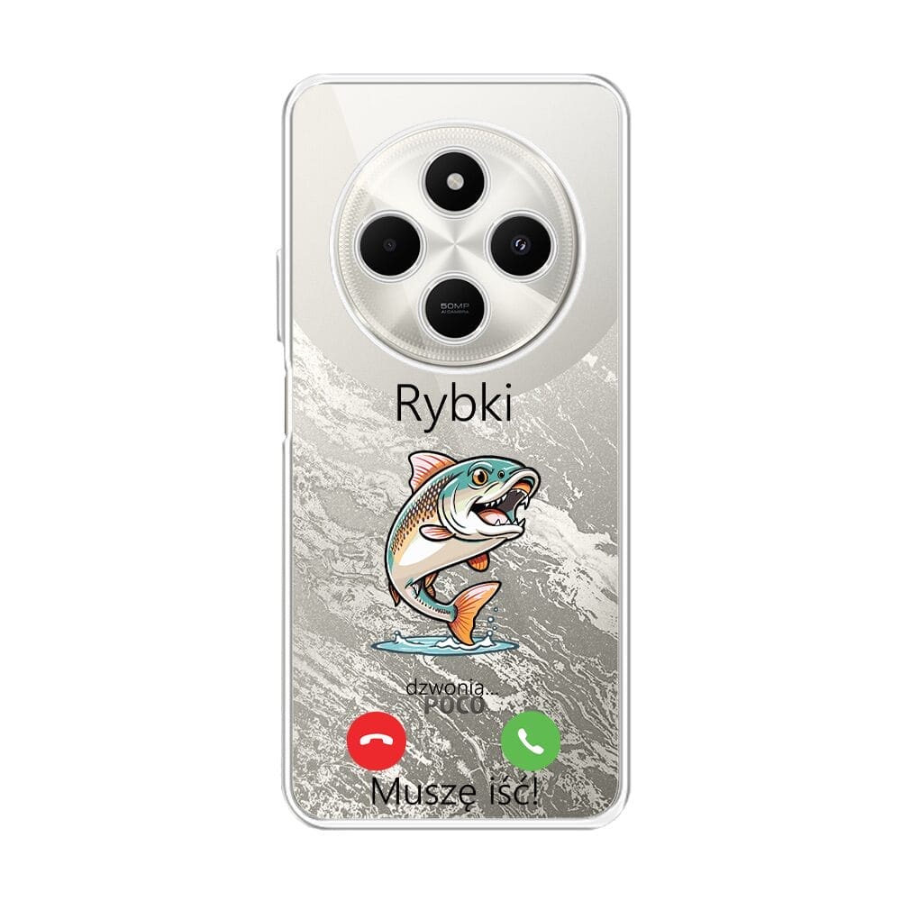 Etui do Xiaomi POCO C75 przeźroczyste, silikonowe Flexi, rybki dzwonią