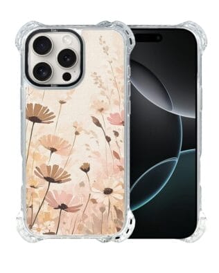 Etui do iPhone 16 Pro IBIZU DropGuard Ultra z MagSafe, Boho, Kwiatowa łąka