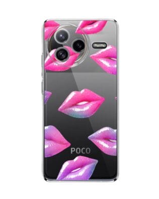 Etui do Xiaomi POCO F7 Ultra przeźroczyste, silikonowe Flexi, hologramowe usta