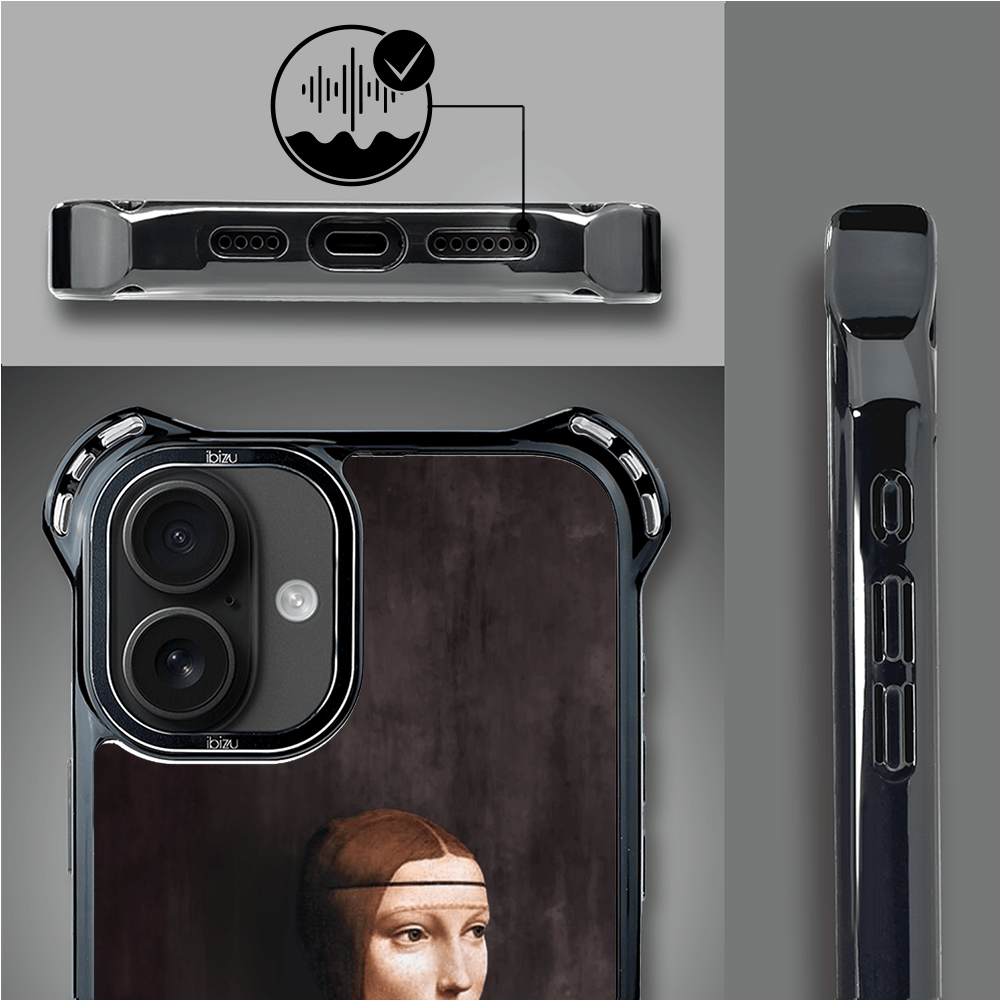 Etui iPhone 16 IBIZU DropGuard Ultra z MagSafe, Leonardo Da Vinci, dama z kotem - obrazek 6