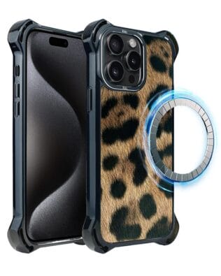 Etui do iPhone 15 Pro Max IBIZU DropGuard Ultra z MagSafe, Zew Natury, Lampart