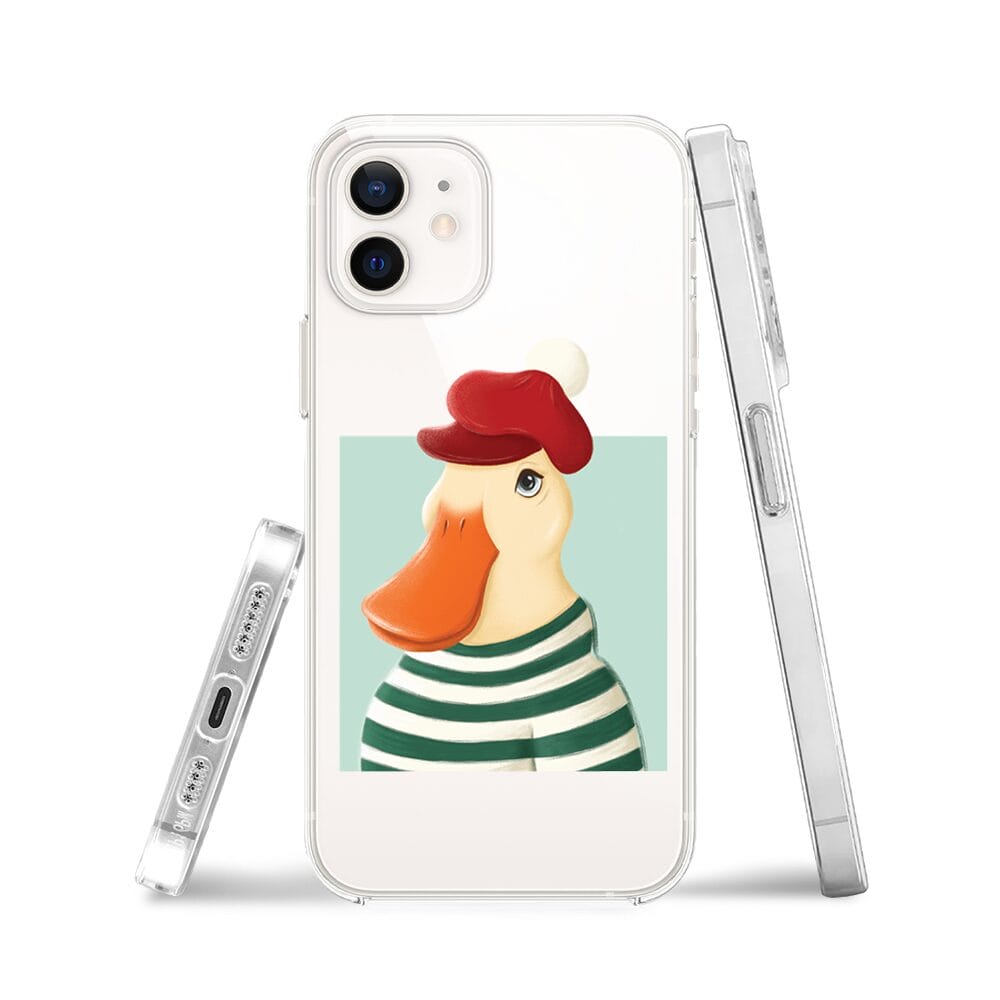 Etui do iPhone 12 przeźroczyste, silikonowe Flexi, kaczuszka - obrazek 3