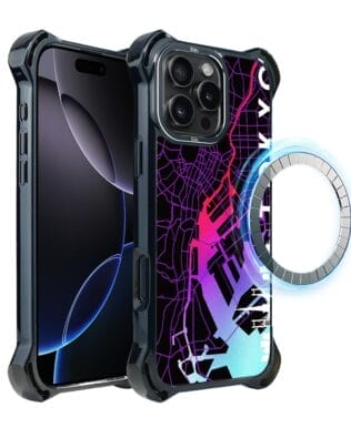 Etui do iPhone 16 Pro, Ibizu DropGuard Ultra z MagSafe, mapy świata, Tokyo