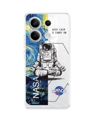 Etui do Xiaomi Redmi Note 13 Pro 5G przeźroczyste, silikonowe Flexi, Keep Calm in Cosmos