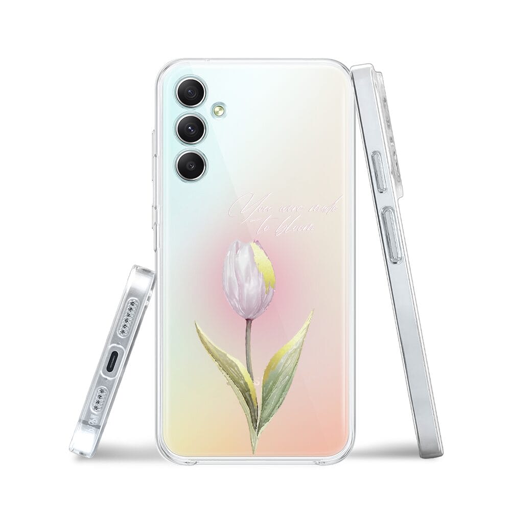 Etui do Samsung Galaxy A34 5G przeźroczyste, silikonowe Flexi, kwiaty, tulipan - obrazek 3