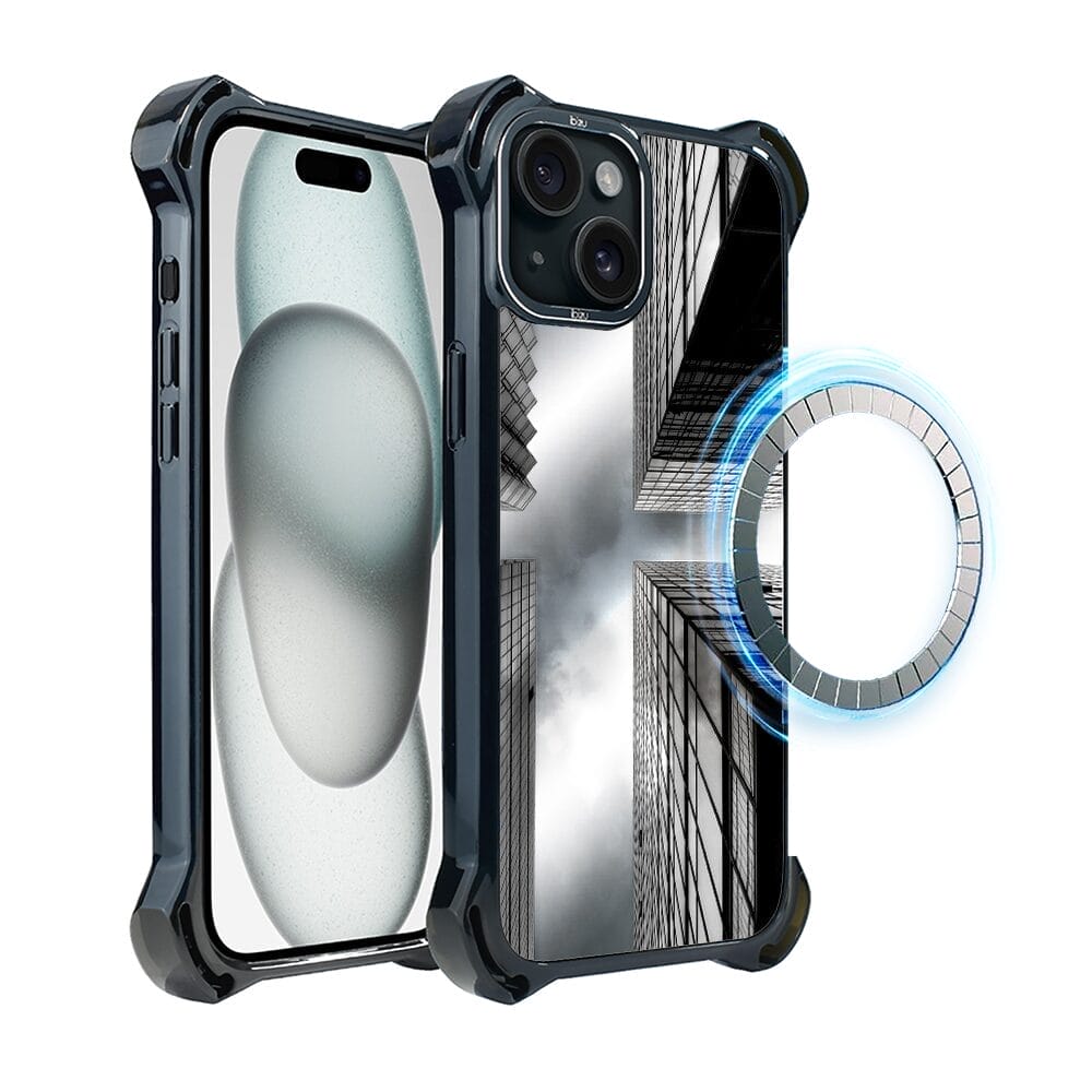 Etui do iPhone 15 Plus IBIZU DropGuard Ultra z MagSafe, Noir City, Drapacze Chmur
