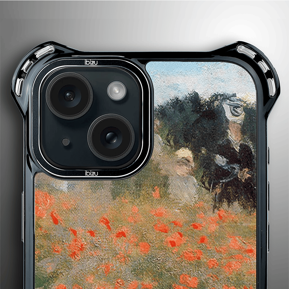 Etui do iPhone 15 Plus IBIZU DropGuard Ultra z MagSafe, Claude Monet, pole maków - obrazek 5