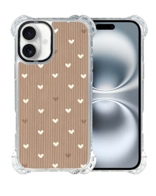 Etui iPhone 16 Plus IBIZU DropGuard Ultra z MagSafe, Boho, Pudrowe serca