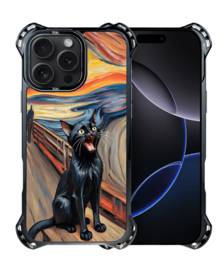Etui do iPhone 16 Pro Max IBIZU DropGuard Ultra z MagSafe, Edvard Munch, krzyk kota
