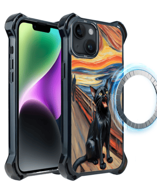 Etui iPhone 14 IBIZU DropGuard Ultra z MagSafe, Edvard Munch, krzyk kota