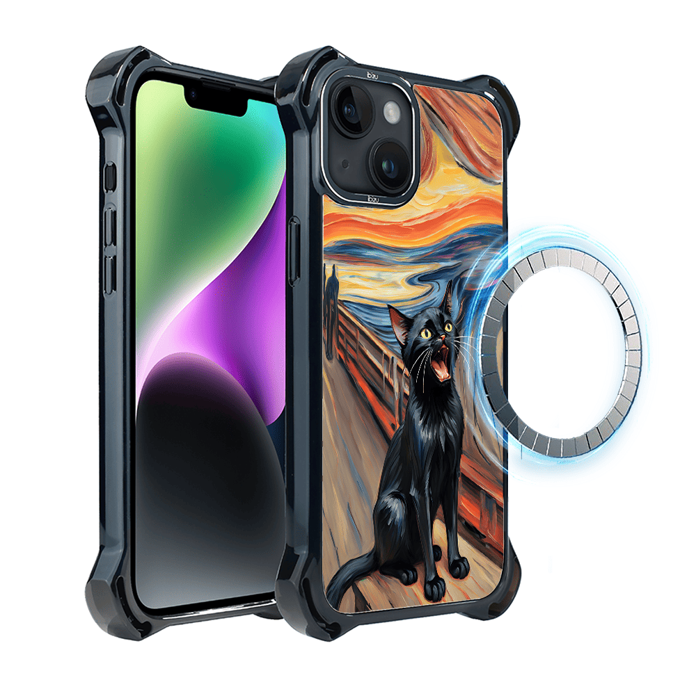Etui iPhone 14 IBIZU DropGuard Ultra z MagSafe, Edvard Munch, krzyk kota
