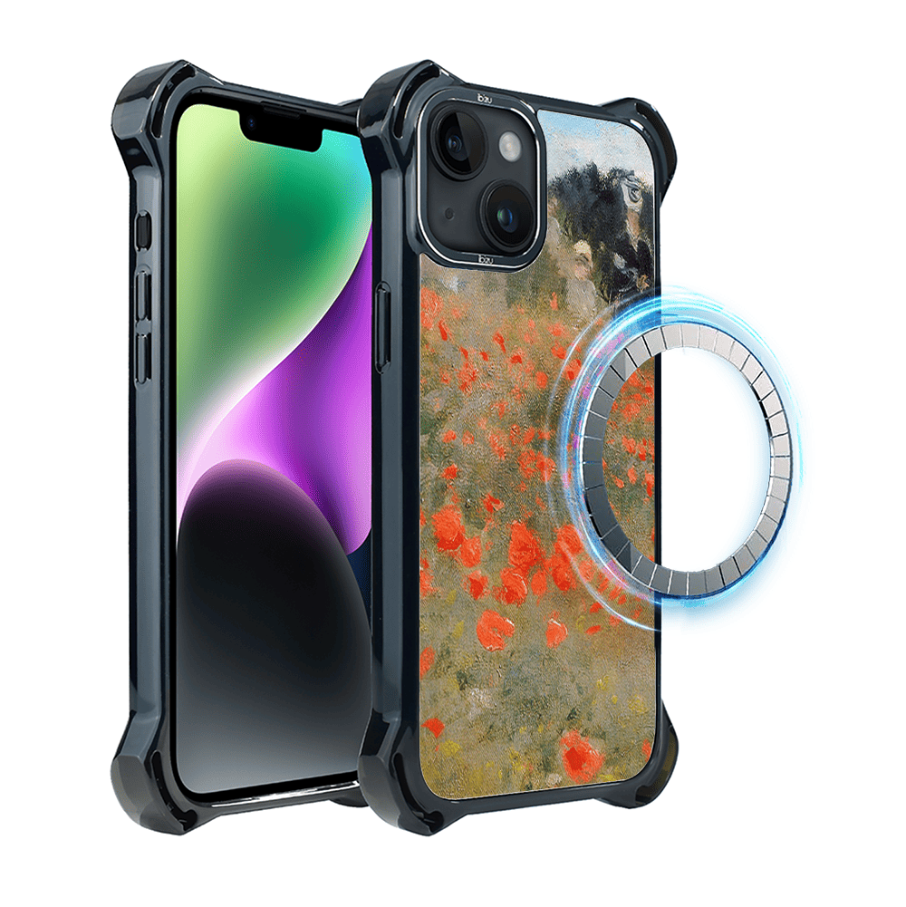 Etui iPhone 14 Plus IBIZU DropGuard Ultra z MagSafe, Claude Monet, pole maków