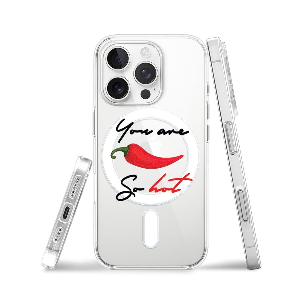 Etui do iPhone 16 Pro z MagSafe przeźroczyste, silikonowe Flexi, papryczka chilli - obrazek 3