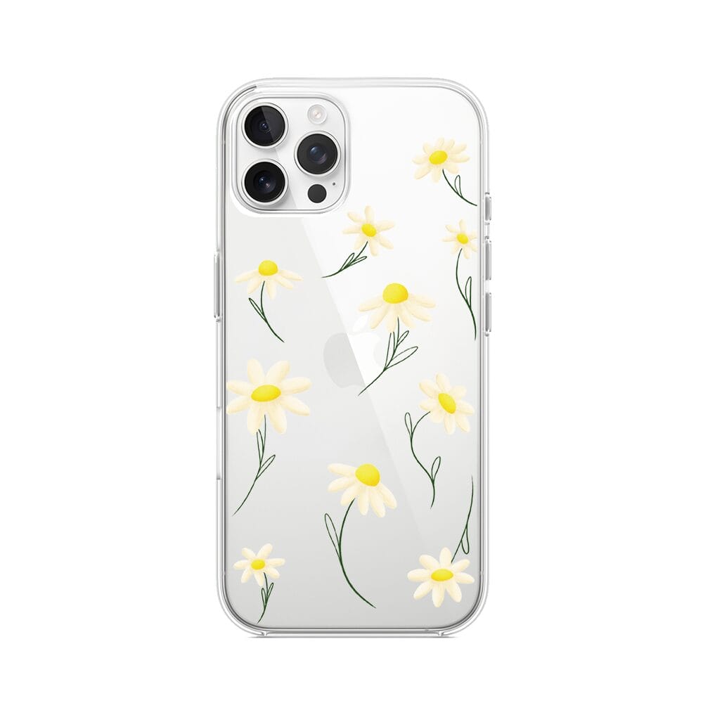Etui do iPhone 12 Pro przeźroczyste, silikonowe Flexi, stokrotki
