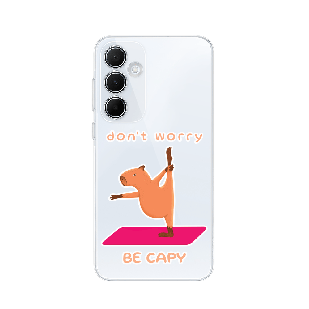 Etui do Samsung Galaxy A55 5G przeźroczyste, silikonowe Flexi, kapibara