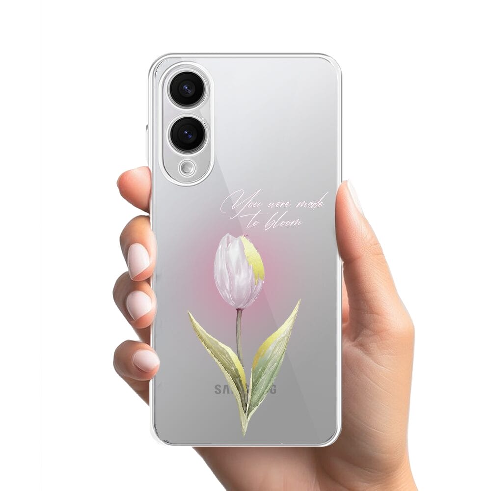 Etui do Samsung Galaxy S25 Edge przeźroczyste, silikonowe Flexi, kwiaty, tulipan - obrazek 2