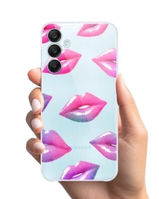 Etui do Samsung  Galaxy M35 5G przeźroczyste, silikonowe Flexi, hologramowe usta