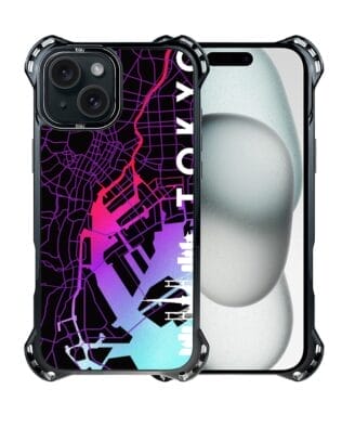 Etui do iPhone 15 Plus IBIZU DropGuard Ultra z MagSafe, mapy świata, Tokyo