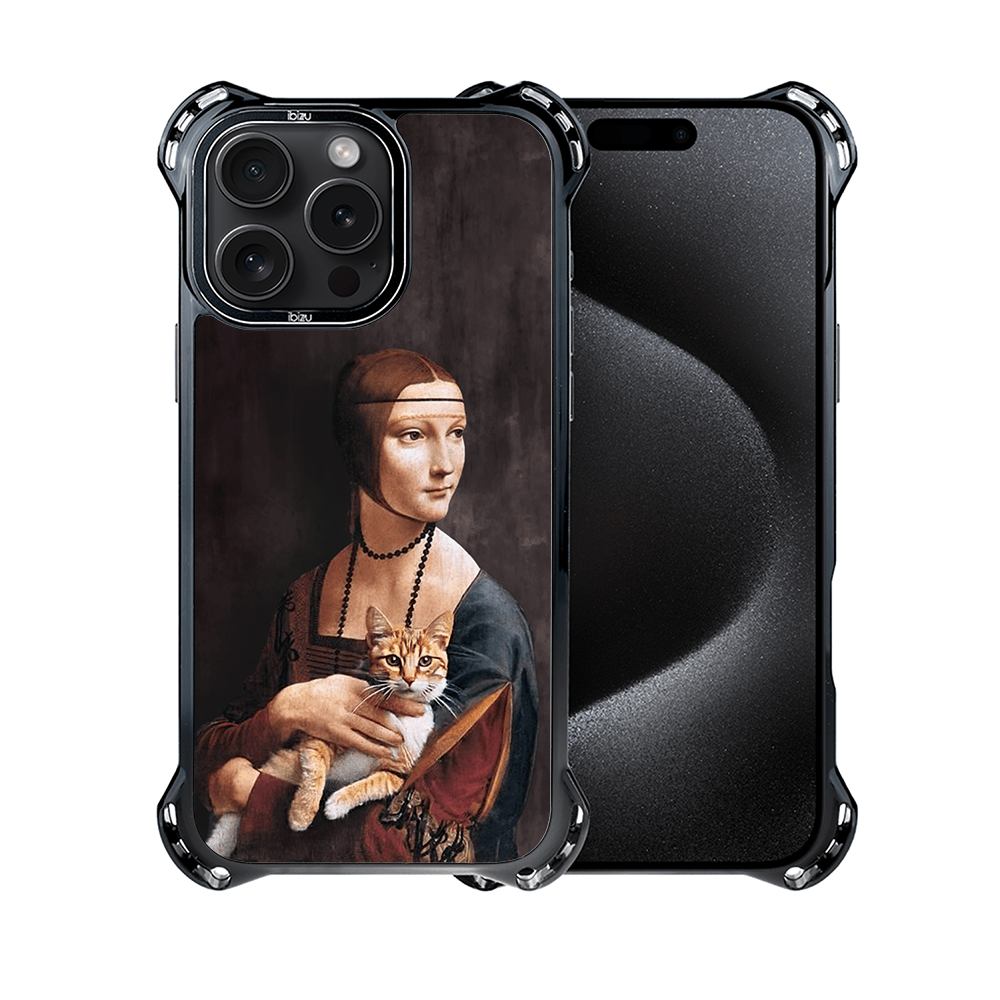 Etui do iPhone 15 Pro IBIZU DropGuard Ultra z MagSafe, Leonardo Da Vinci, dama z kotem - obrazek 2