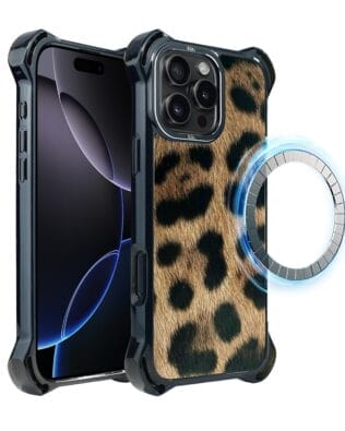 Etui do iPhone 16 Pro, Ibizu DropGuard Ultra z MagSafe, Zew Natury, Lampart