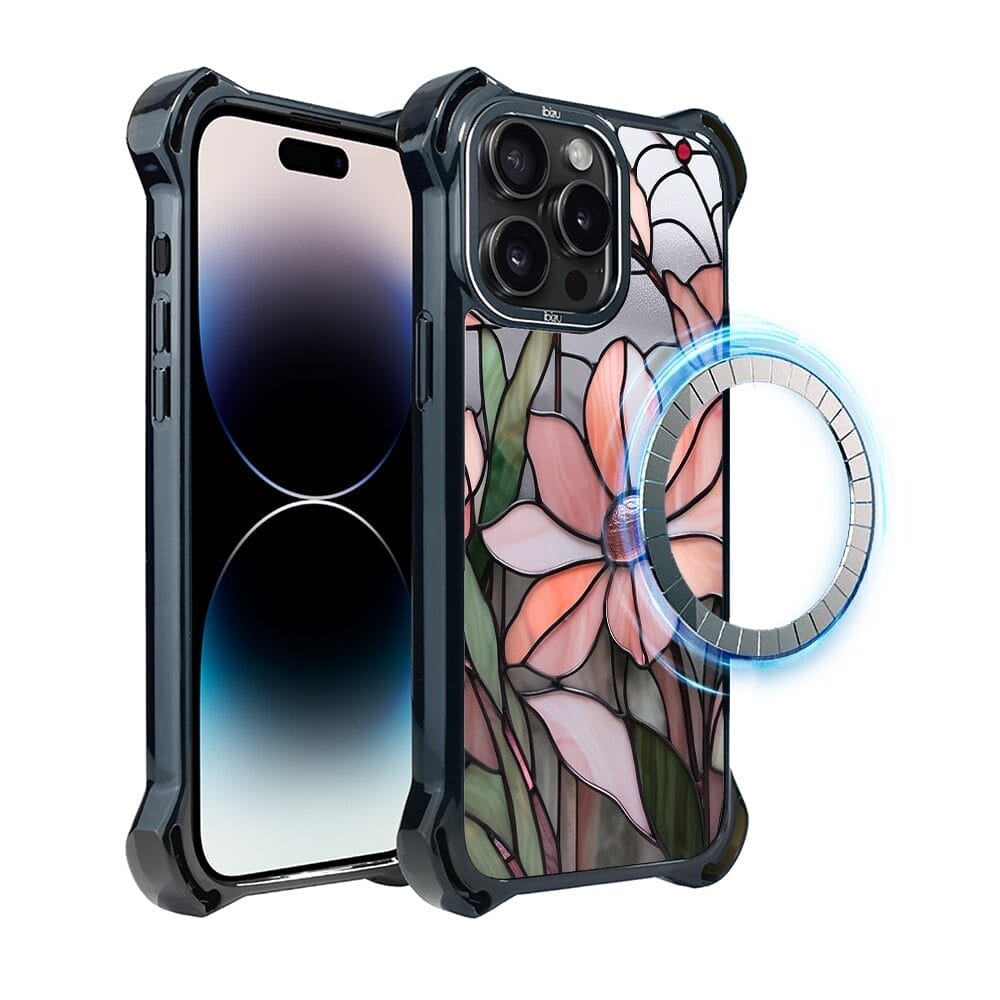 Etui do iPhone 14 Pro Max IBIZU DropGuard Ultra z MagSafe, Barwy Szkła, Różowa magnolia