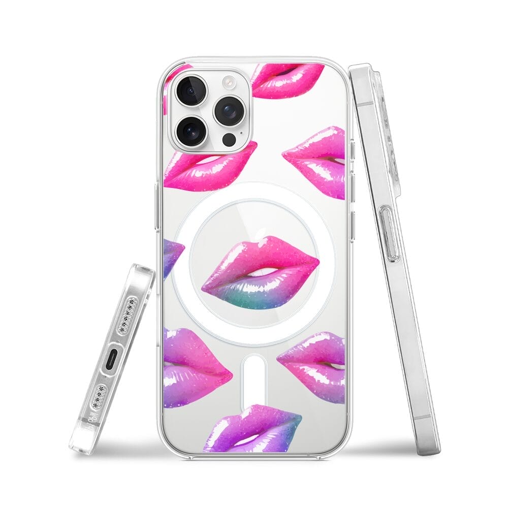 Etui do iPhone 12 Pro Max z MagSafe przeźroczyste, silikonowe Flexi, hologramowe usta - obrazek 3