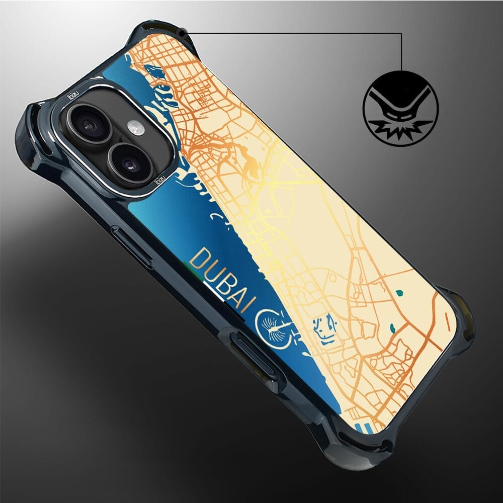 Etui do iPhone 16 IBIZU DropGuard Ultra z MagSafe, mapy świata, Dubai - obrazek 6